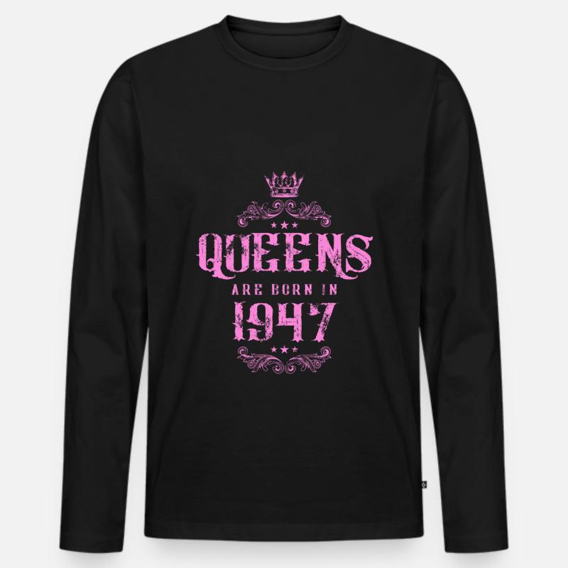 born in 1947 - Männer Premium Bio Langarmshirt - Schwarz