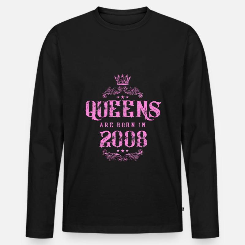 born in 2008 - Männer Premium Bio Langarmshirt - Schwarz