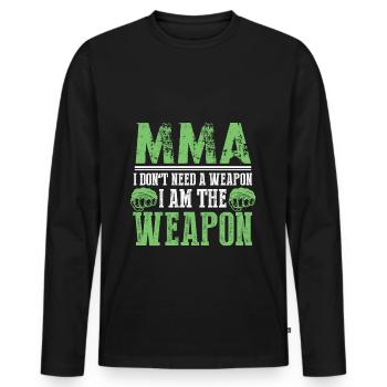 keine waffen mma - Männer Premium Bio Langarmshirt - Schwarz - Vorne - Nico (187cm)