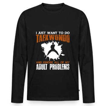 kampfsport Taekwondo - Männer Premium Bio Langarmshirt - Schwarz - Vorne - Nico (187cm)