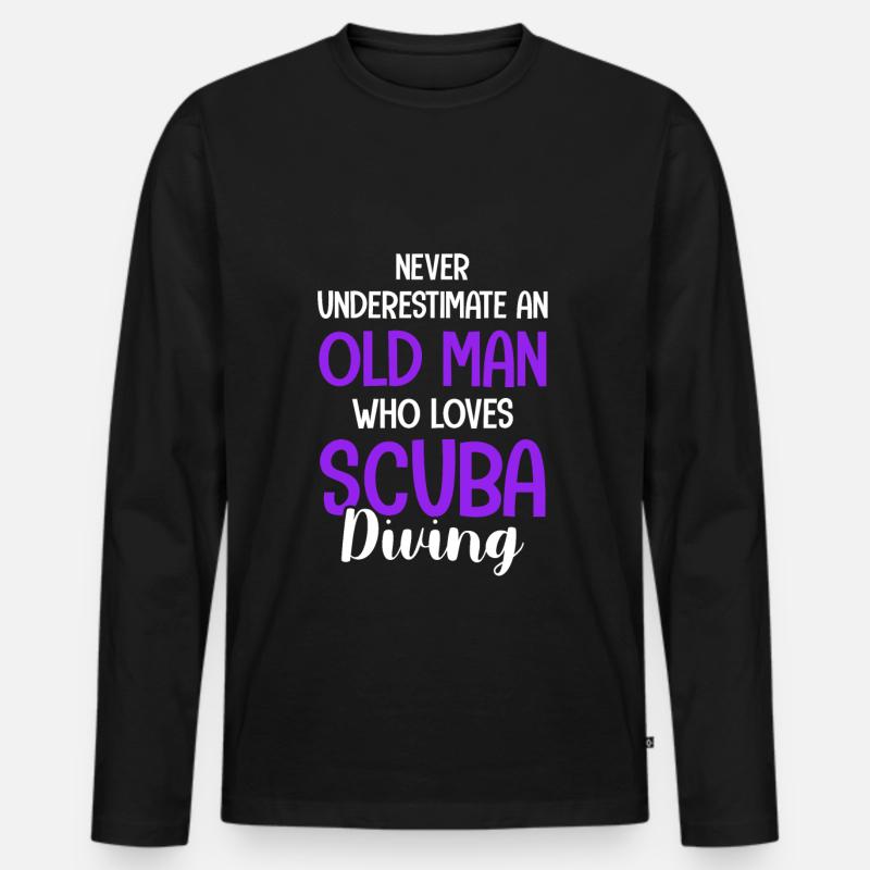alter mann scuba tauchen - Männer Premium Bio Langarmshirt - Schwarz