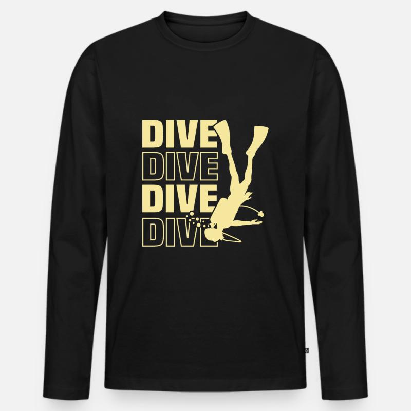 tauchen spruch - Männer Premium Bio Langarmshirt - Schwarz