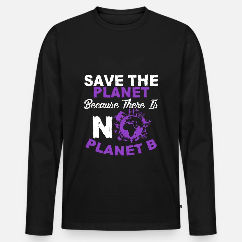 umweltschutz planet b - Männer Premium Bio Langarmshirt - Schwarz