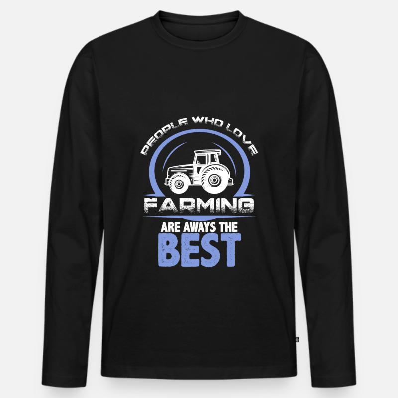 farming traktor - Männer Premium Bio Langarmshirt - Schwarz