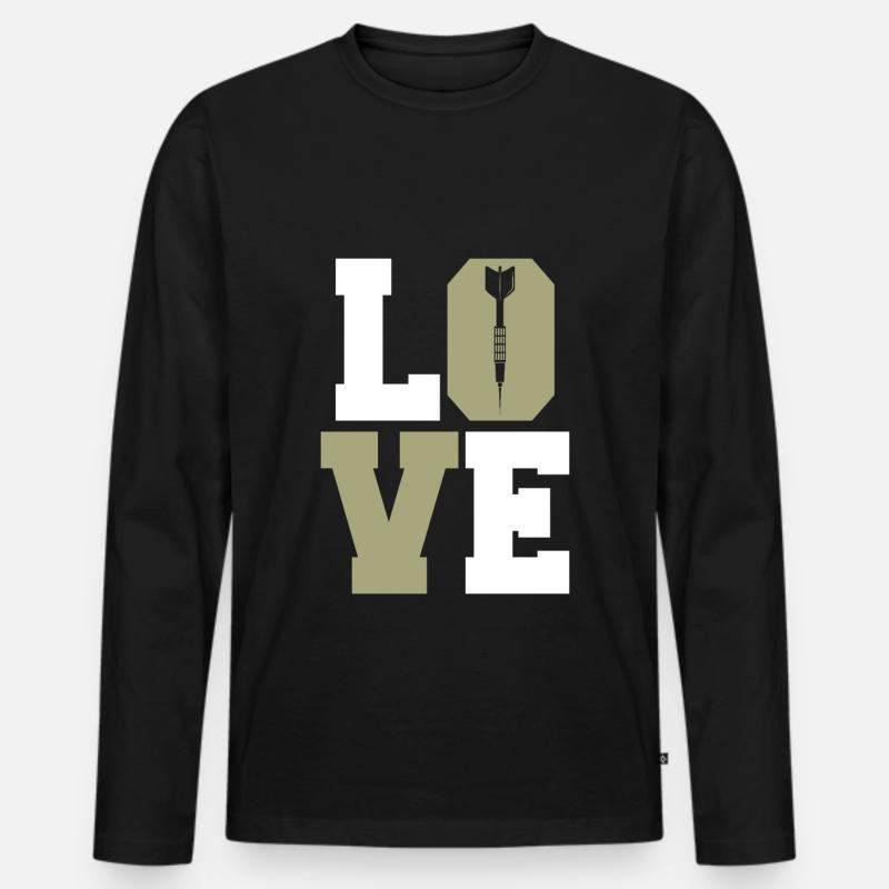 liebe darts - Männer Premium Bio Langarmshirt - Schwarz