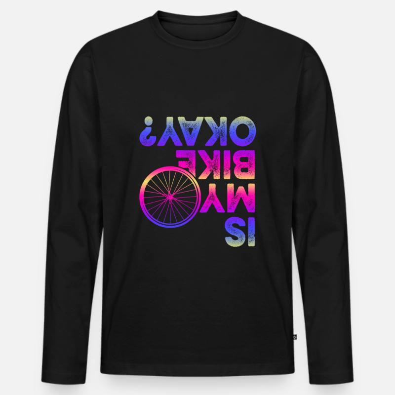 fahrrad spruch - Männer Premium Bio Langarmshirt - Schwarz