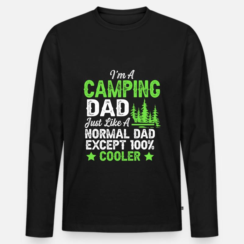 camping papa dad - Männer Premium Bio Langarmshirt - Schwarz