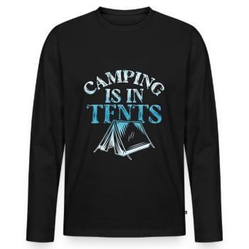 camping camping - T-shirt manches longues Premium bio Homme - noir - Devant - Nico (187cm)
