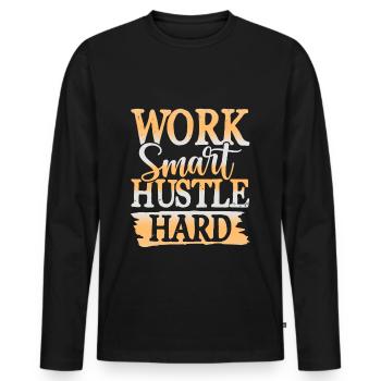 travailler dur - T-shirt manches longues Premium bio Homme - noir - Devant - Nico (187cm)