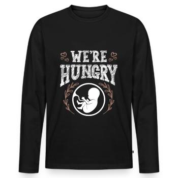 bébé affamé - T-shirt manches longues Premium bio Homme - noir - Devant - Nico (187cm)