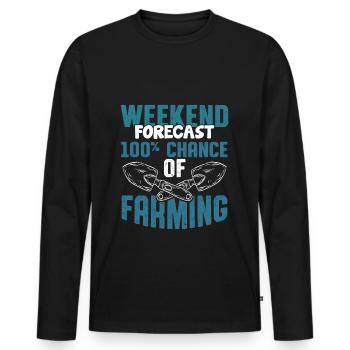 farming weekend - Men's Premium Organic Long Sleeve Shirt - black - Front - Nico (187cm)
