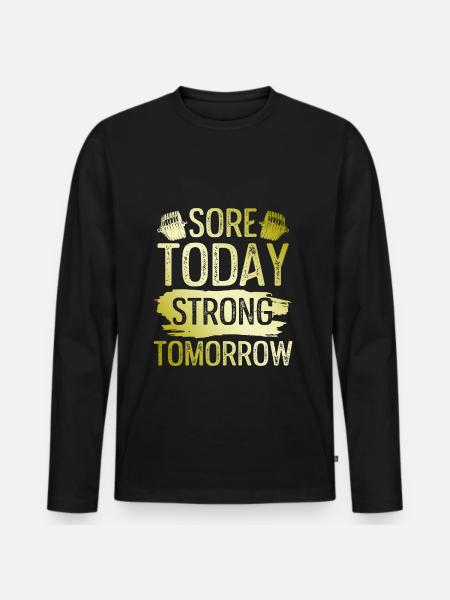 strong fitness - Men's Premium Organic Long Sleeve Shirt - black