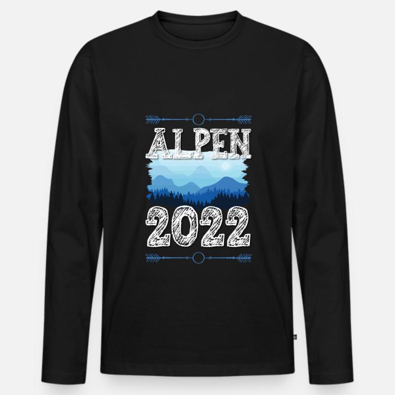 Alpen 2022 - Männer Premium Bio Langarmshirt - Schwarz