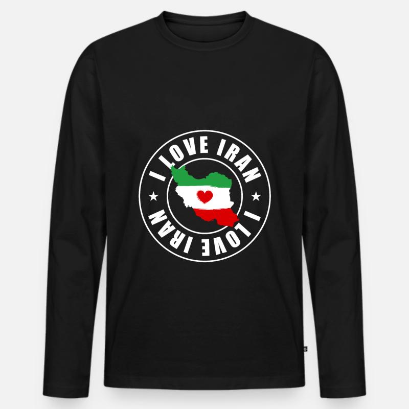 ich liebe iran - Männer Premium Bio Langarmshirt - Schwarz
