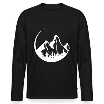 Kreis - Berg - (7) - Männer Premium Bio Langarmshirt - Schwarz - Vorne - Nico (187cm)
