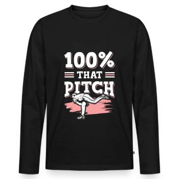 Terrain de baseball - T-shirt manches longues Premium bio Homme - noir - Devant - Nico (187cm)