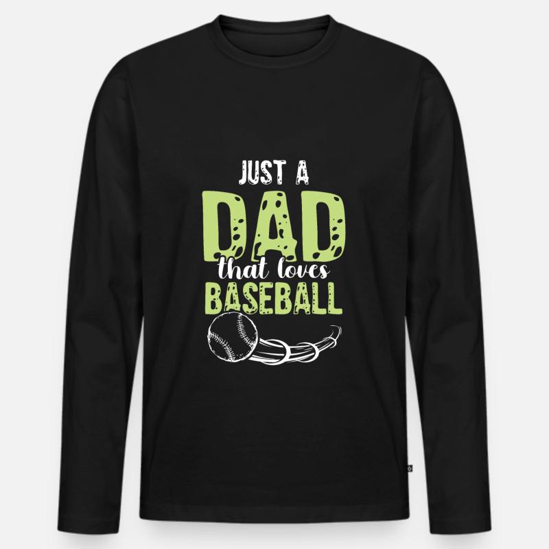 baseball dad - Männer Premium Bio Langarmshirt - Schwarz