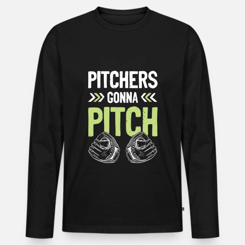 baseball pitcher - Männer Premium Bio Langarmshirt - Schwarz