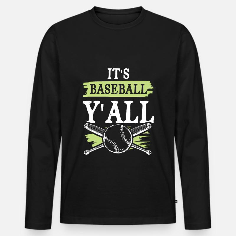 baseball sport - Männer Premium Bio Langarmshirt - Schwarz