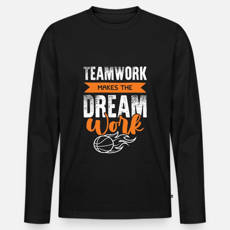 basketball teamwork - Männer Premium Bio Langarmshirt - Schwarz