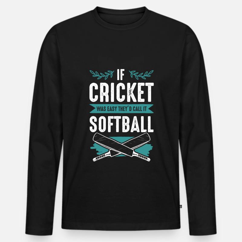 cricket softball - Männer Premium Bio Langarmshirt - Schwarz