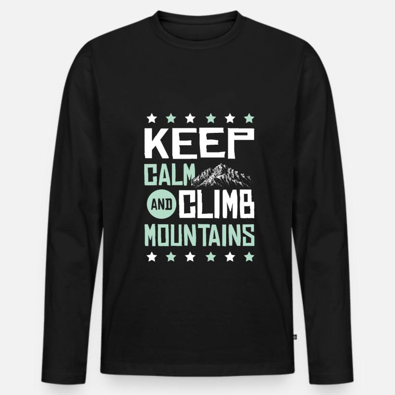 keep calm klettern - Männer Premium Bio Langarmshirt - Schwarz