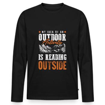 Activité d’escalade en plein air - T-shirt manches longues Premium bio Homme - noir - Devant - Nico (187cm)