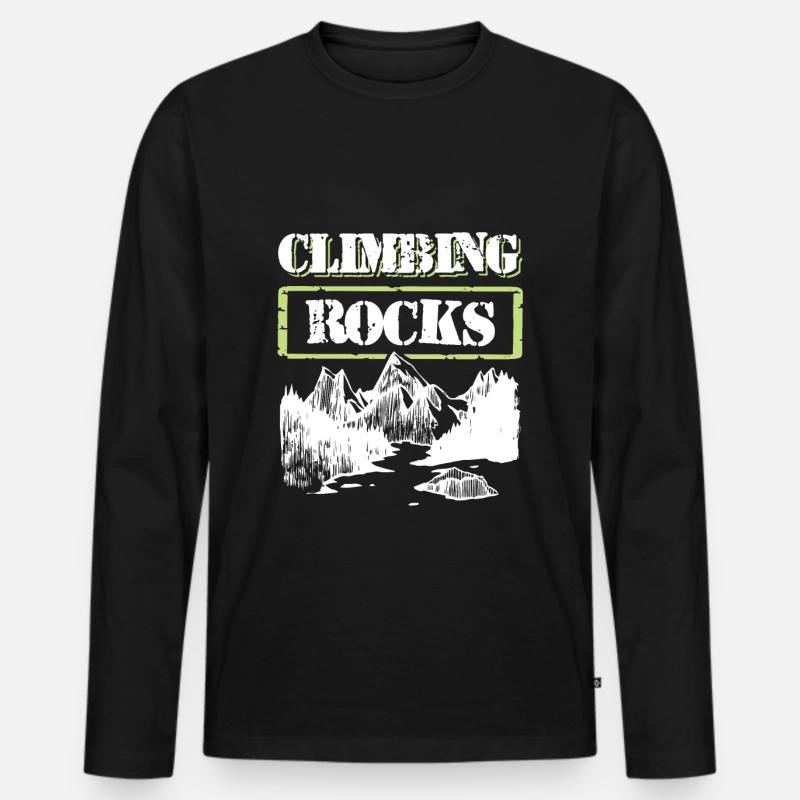 berge klettern - Männer Premium Bio Langarmshirt - Schwarz