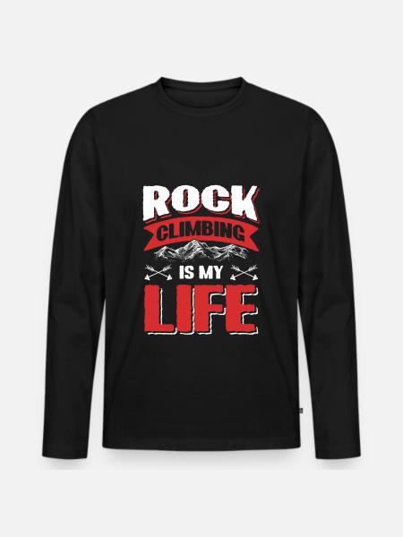 Climbing mountains - Men's Premium Organic Long Sleeve Shirt - black
