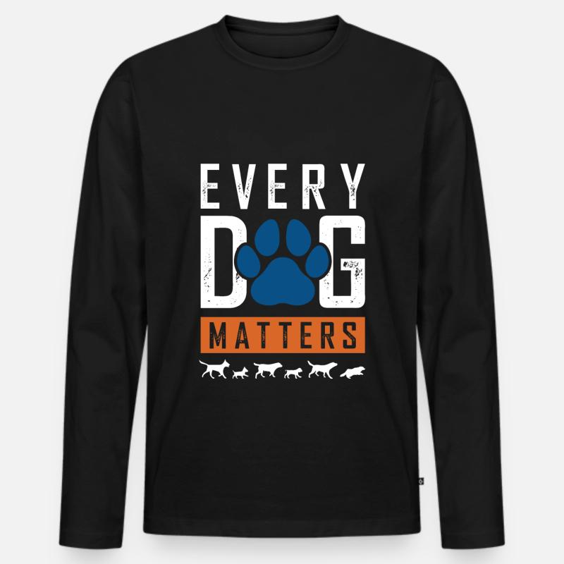 tierschutz hund spruch - Männer Premium Bio Langarmshirt - Schwarz