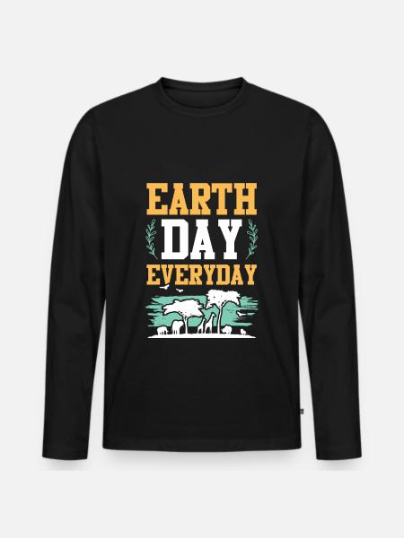 Earth Day Animal Welfare - Men's Premium Organic Long Sleeve Shirt - black