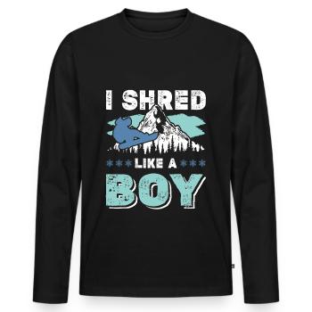 snowboarding junge - Männer Premium Bio Langarmshirt - Schwarz - Vorne - Nico (187cm)