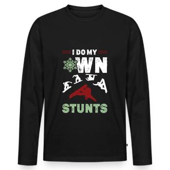 Cascade de snowboard - T-shirt manches longues Premium bio Homme - noir - Devant - Nico (187cm)