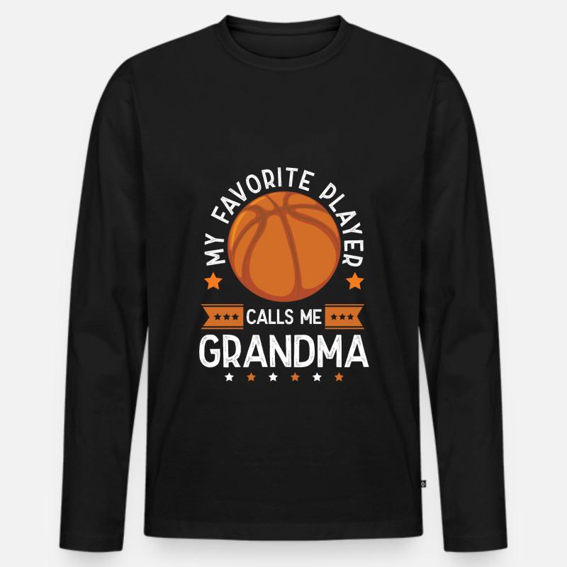 basketball großmutter - Männer Premium Bio Langarmshirt - Schwarz