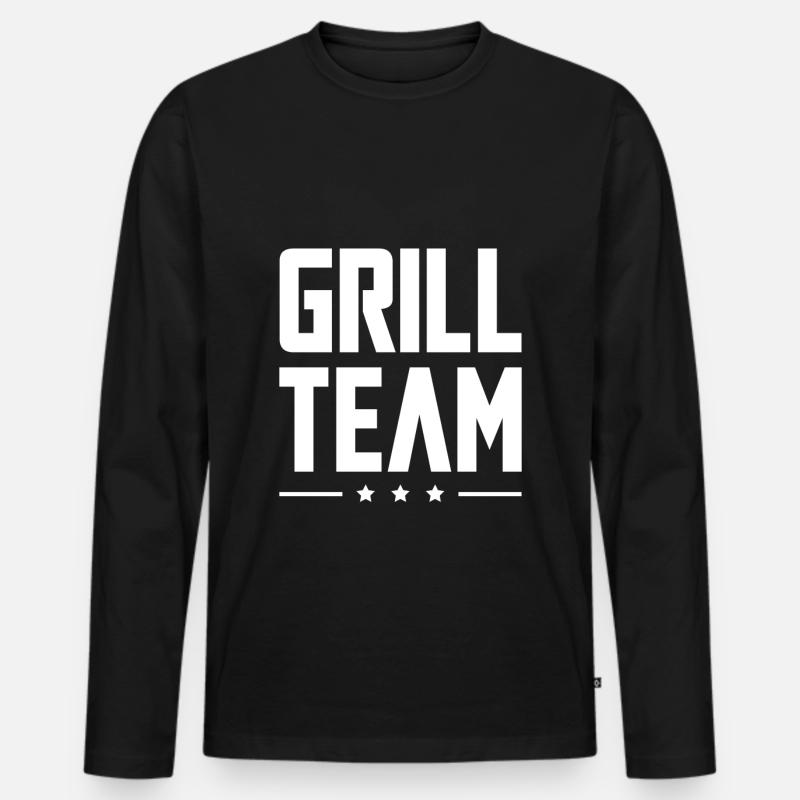 Grill Team - Männer Premium Bio Langarmshirt - Schwarz