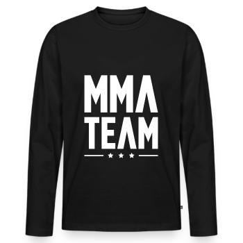 L’équipe MMA - T-shirt manches longues Premium bio Homme - noir - Devant - Nico (187cm)