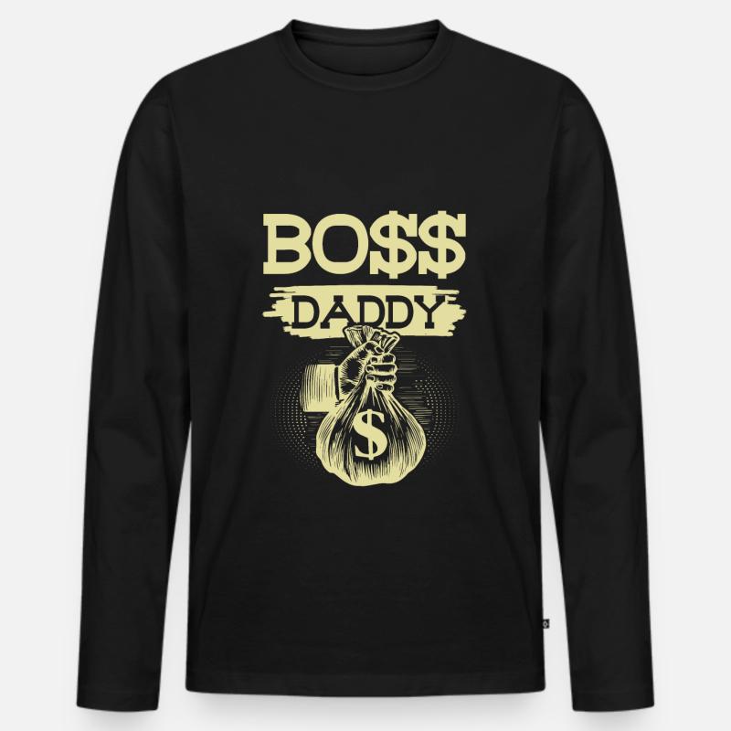 Boss Daddy - Männer Premium Bio Langarmshirt - Schwarz