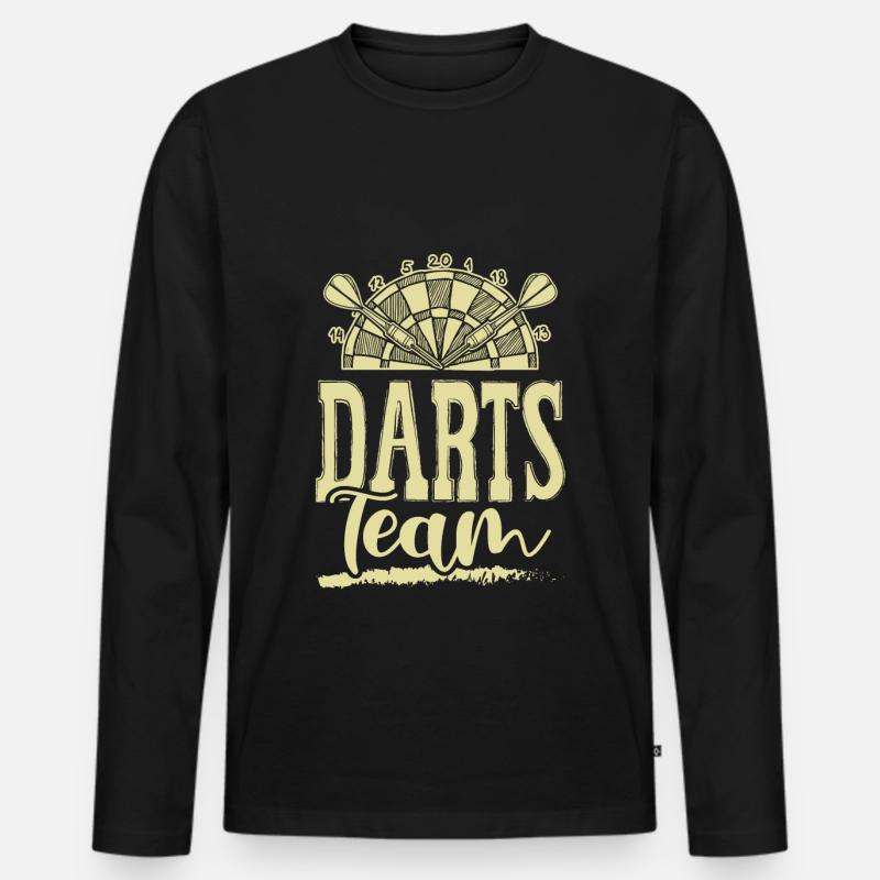 darts team - Männer Premium Bio Langarmshirt - Schwarz