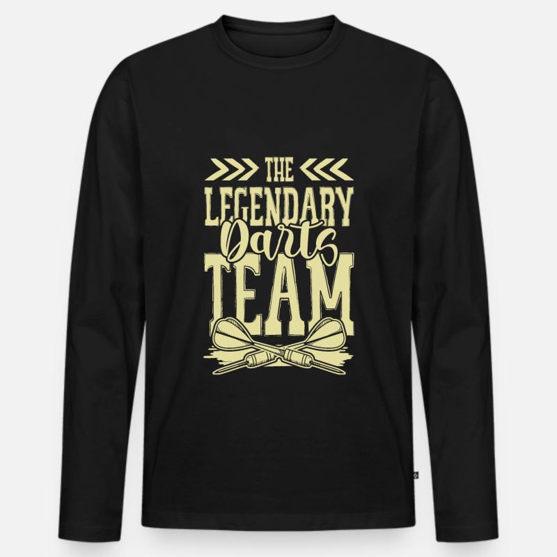 legendary darts team - Männer Premium Bio Langarmshirt - Schwarz