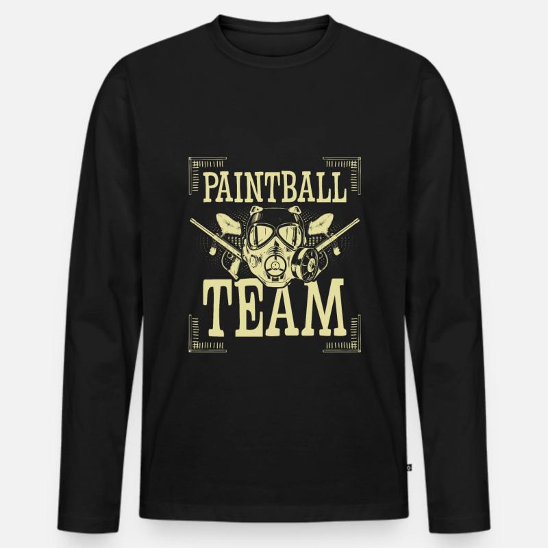 Paintball Team - Männer Premium Bio Langarmshirt - Schwarz