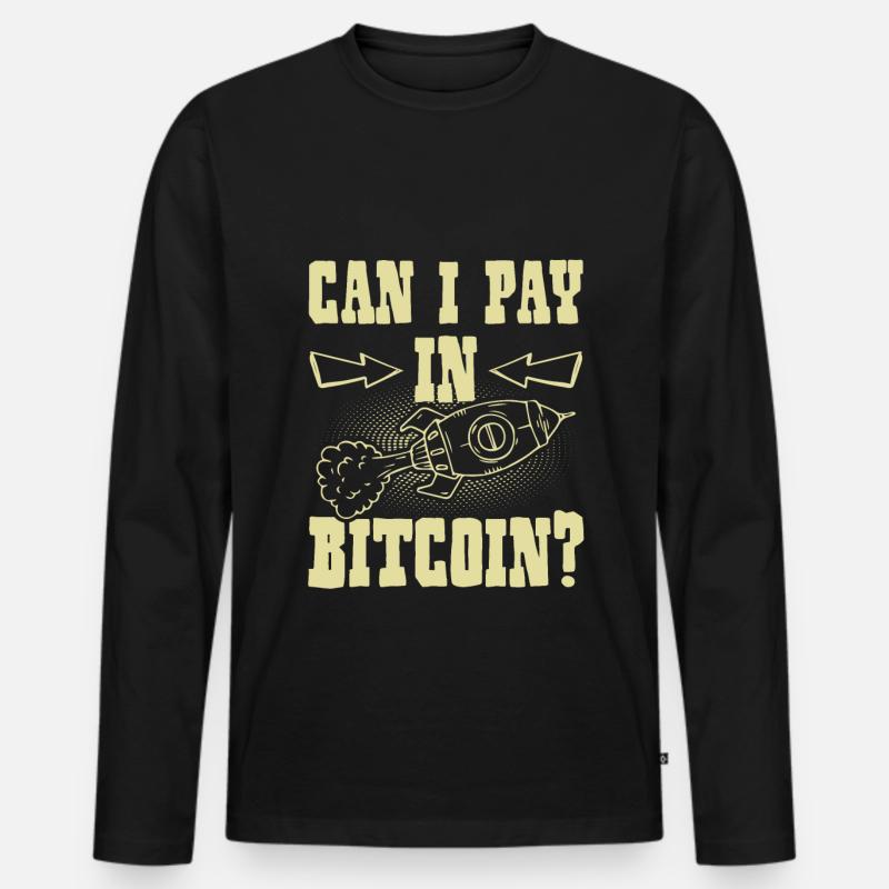 pay with bitcoin - Männer Premium Bio Langarmshirt - Schwarz