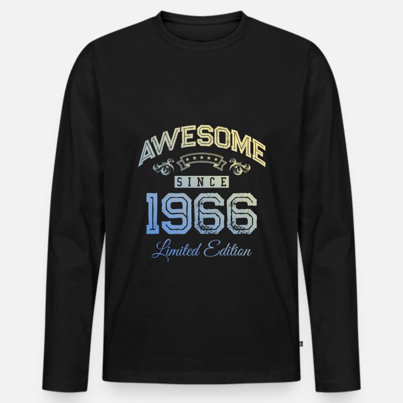 1966 awesome since - Männer Premium Bio Langarmshirt - Schwarz