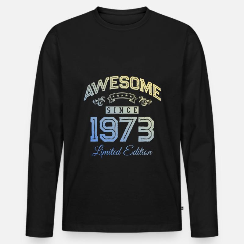 1973 awesome since - Männer Premium Bio Langarmshirt - Schwarz