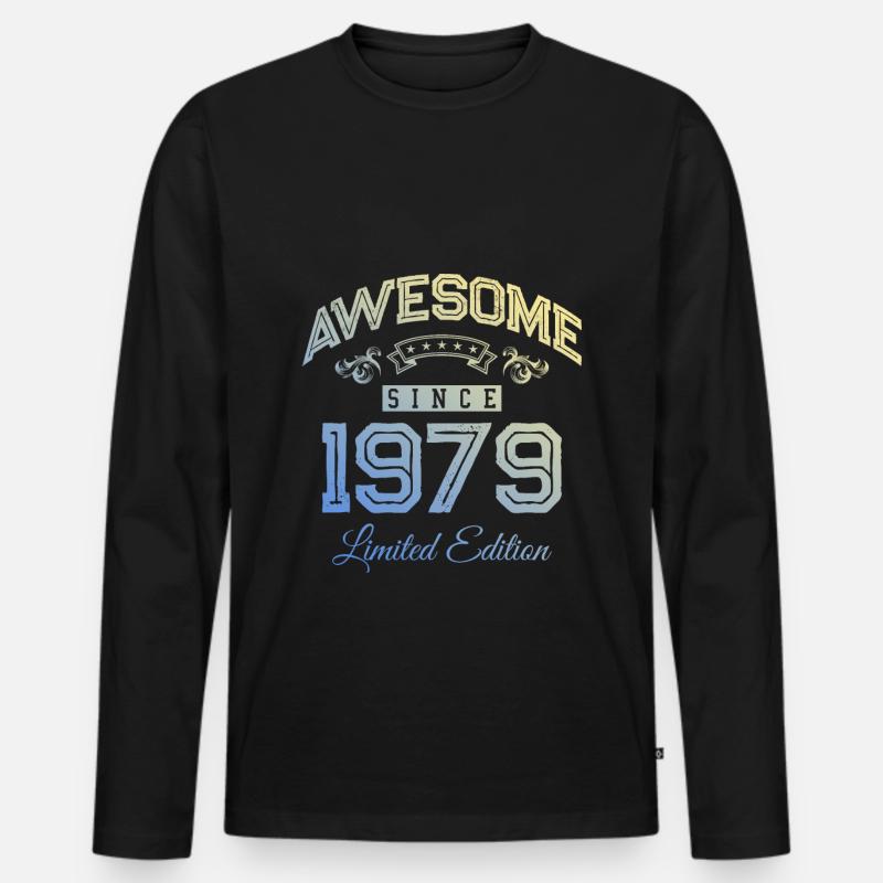 1979 awesome since - Männer Premium Bio Langarmshirt - Schwarz
