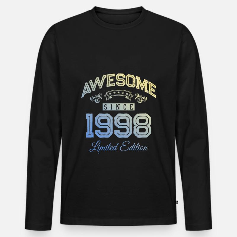 1998 awesome since - Männer Premium Bio Langarmshirt - Schwarz