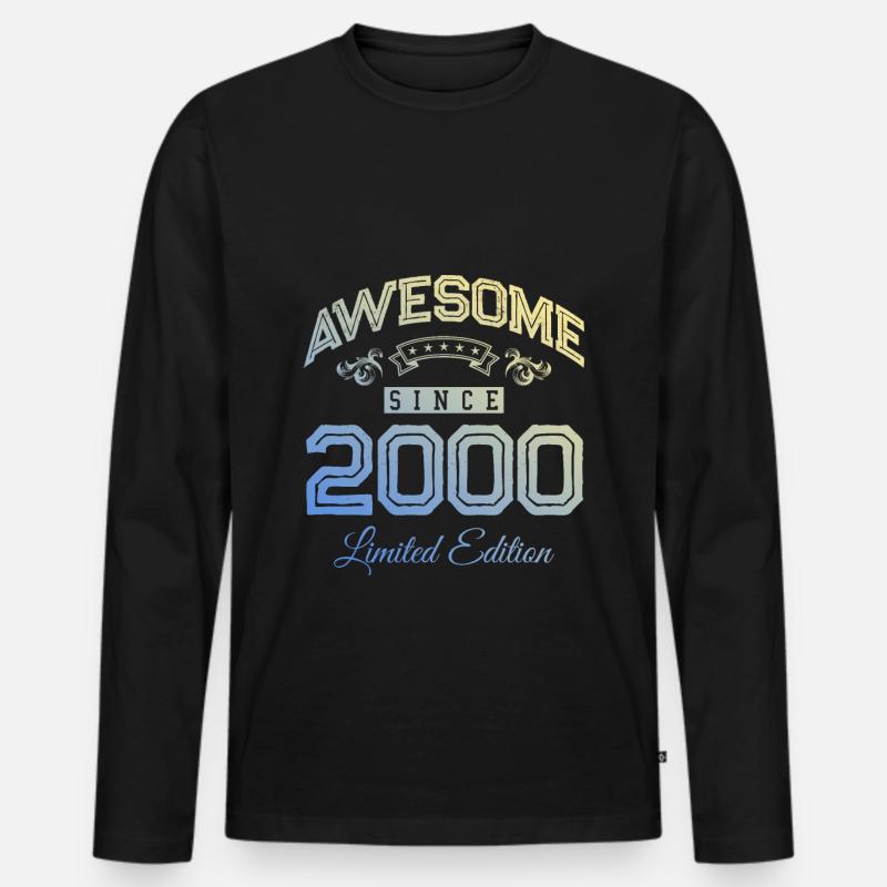 2000 awesome since - Männer Premium Bio Langarmshirt - Schwarz