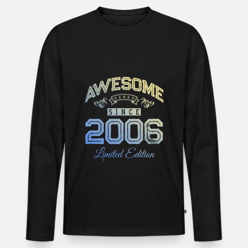 2006 awesome since - Männer Premium Bio Langarmshirt - Schwarz