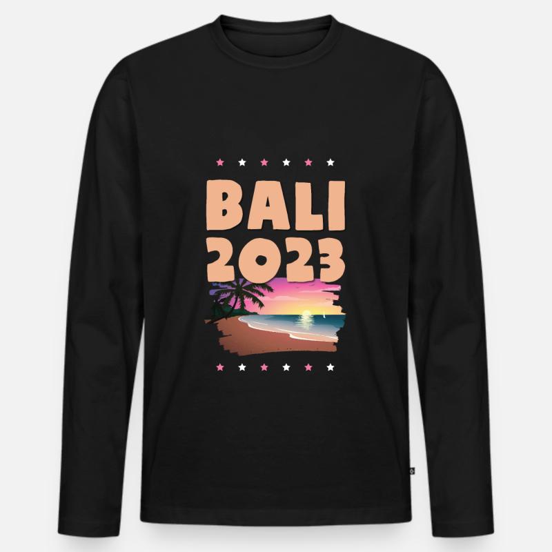Bali 2023 - Männer Premium Bio Langarmshirt - Schwarz