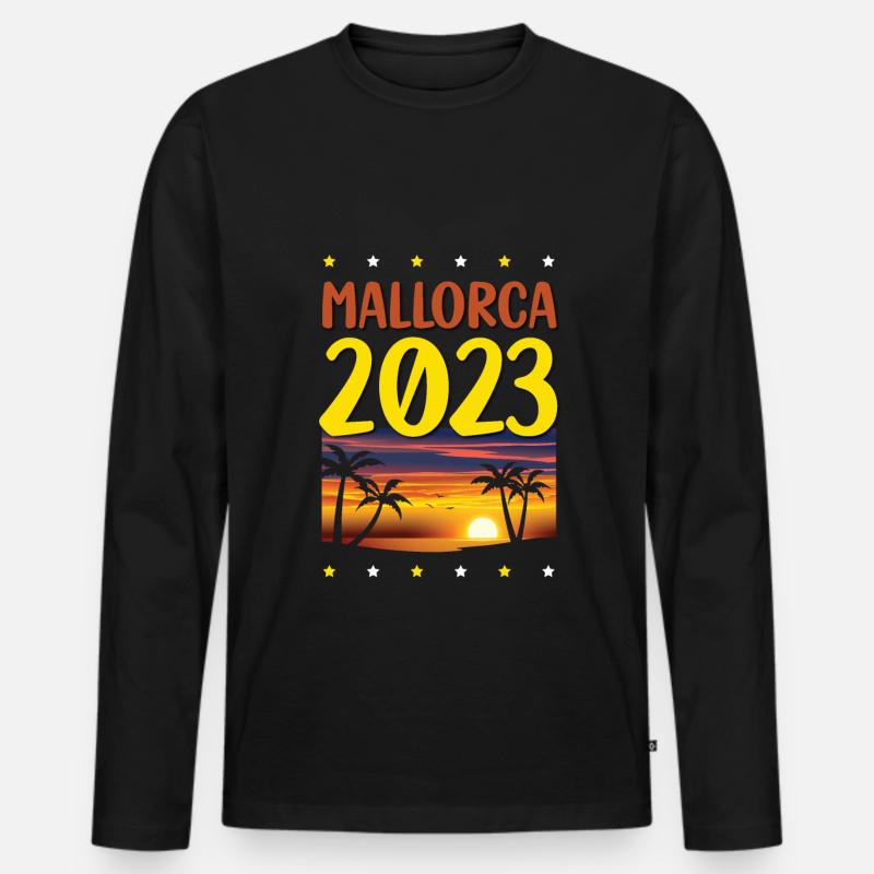 Mallorca 2023 - Männer Premium Bio Langarmshirt - Schwarz