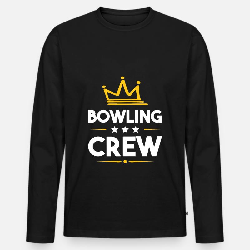 Bowling Crew - Männer Premium Bio Langarmshirt - Schwarz